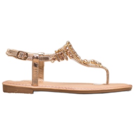 Small Swan Sandale elegante cu zirconiu cubic de aur Small Swan Sandale elegante cu zirconiu cubic de aur