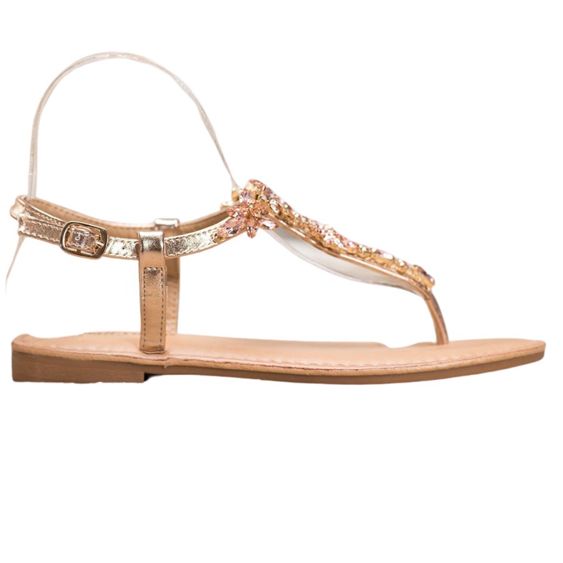 Small Swan Sandale elegante cu zirconiu cubic galben