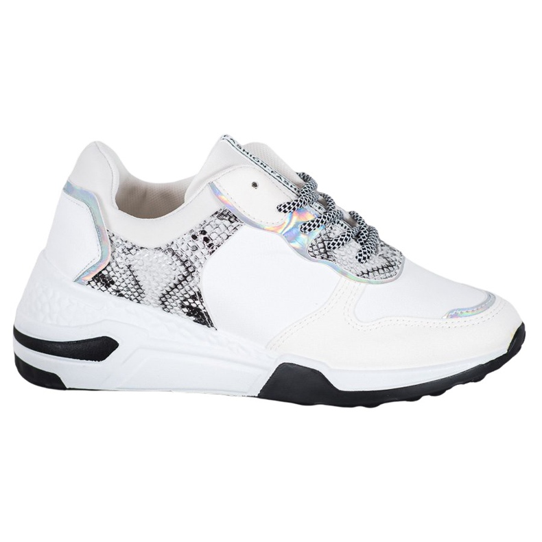SHELOVET Adidași cu imprimeu șarpe alb multicolor