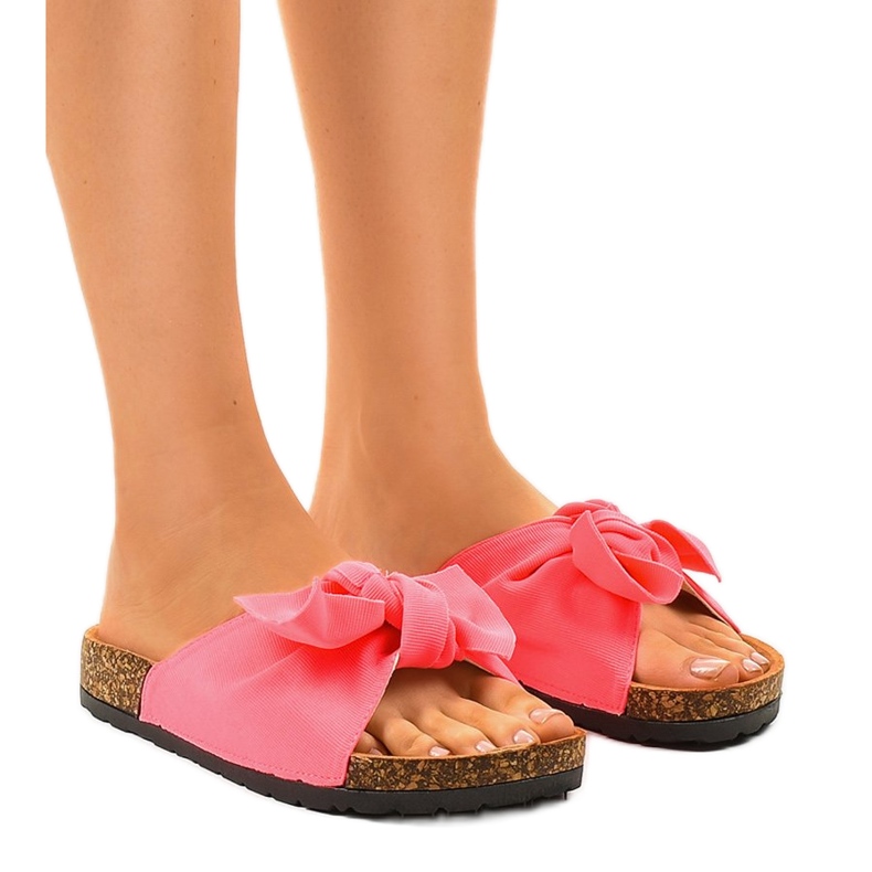 Papuci decorati roz cu funda WS9003-5