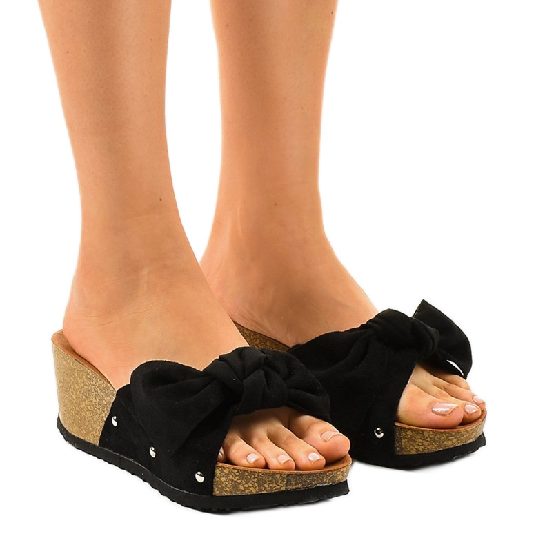 Sandale cu pene negre 7862-KL negru