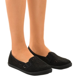 HJ1709 adidași negri, alunecați negru HJ1709 adidași negri, alunecați negru