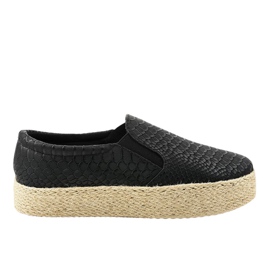 Espadrile alunecoase negre 6140 negru