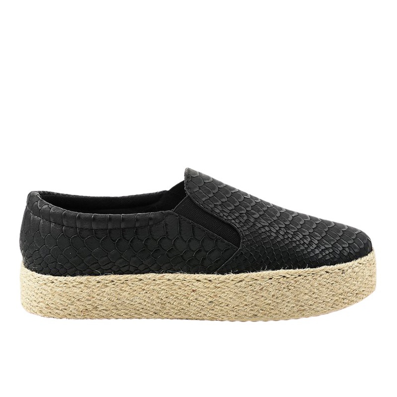 Espadrile alunecoase negre 6140 negru