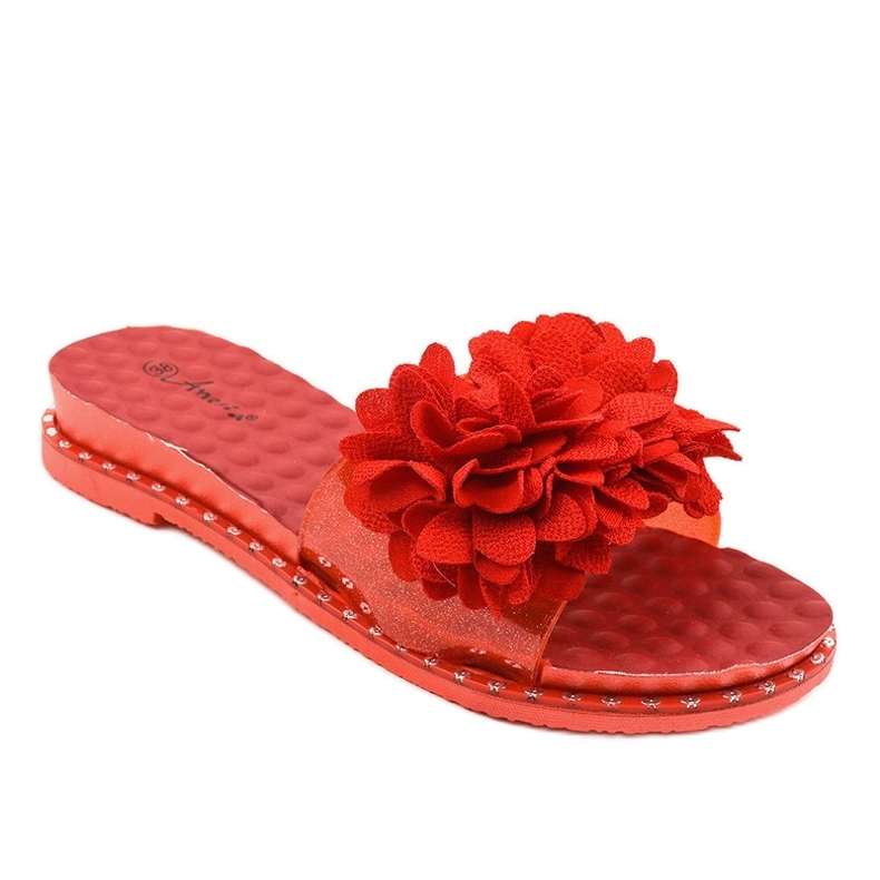 Flip-flops roșii cu flori N-49 roșu Flip-flops roșii cu flori N-49 roșu