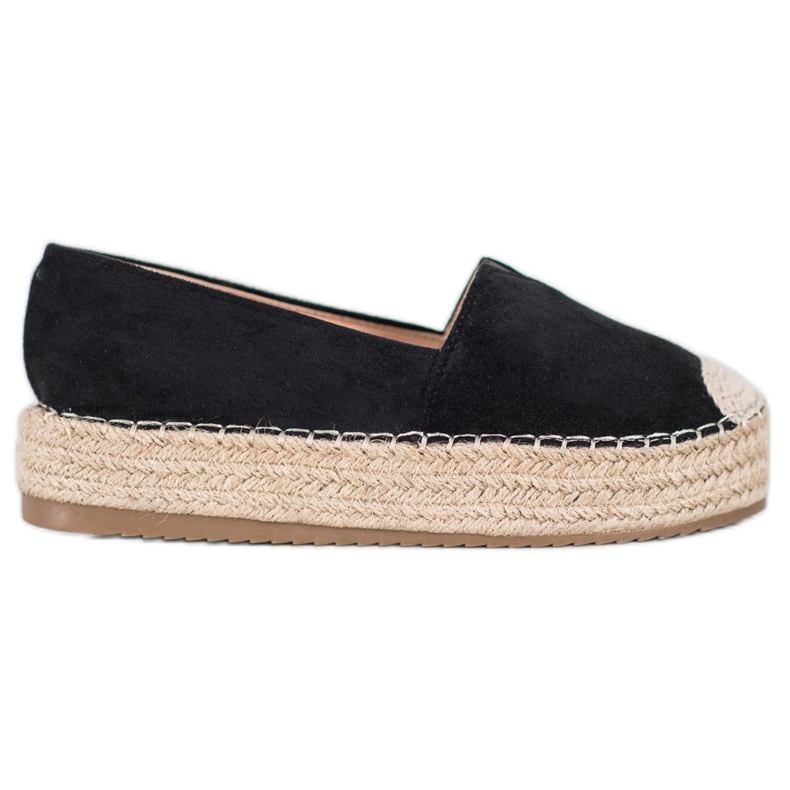 SHELOVET Espadrile pe platformă negru