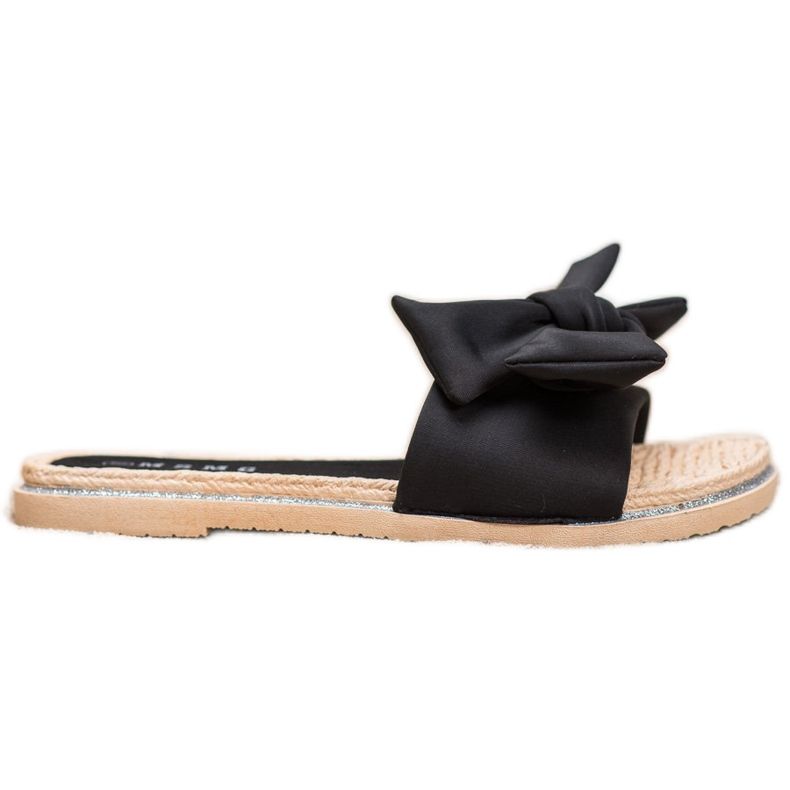 SHELOVET Papuci negri cu stil negru SHELOVET Papuci negri cu stil negru