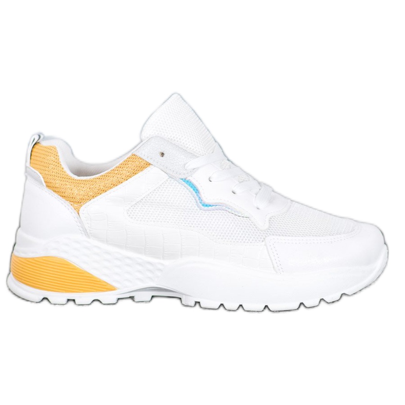 SHELOVET Adidași cu inserții portocalii strălucitoare alb portocale