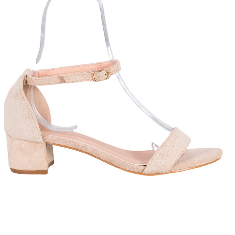 Small Swan Sandale cu toc mic maro Small Swan Sandale cu toc mic maro