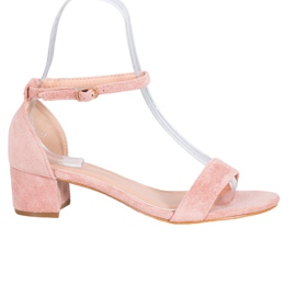 Small Swan Sandale cu toc mic roz