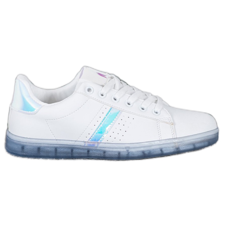 SHELOVET Adidași cu talpă transparentă alb