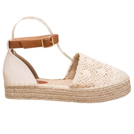 SHELOVET Espadrile la modă cu dantelă bej SHELOVET Espadrile la modă cu dantelă bej