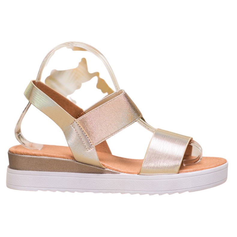 SHELOVET Sandale de aur pe platformă
