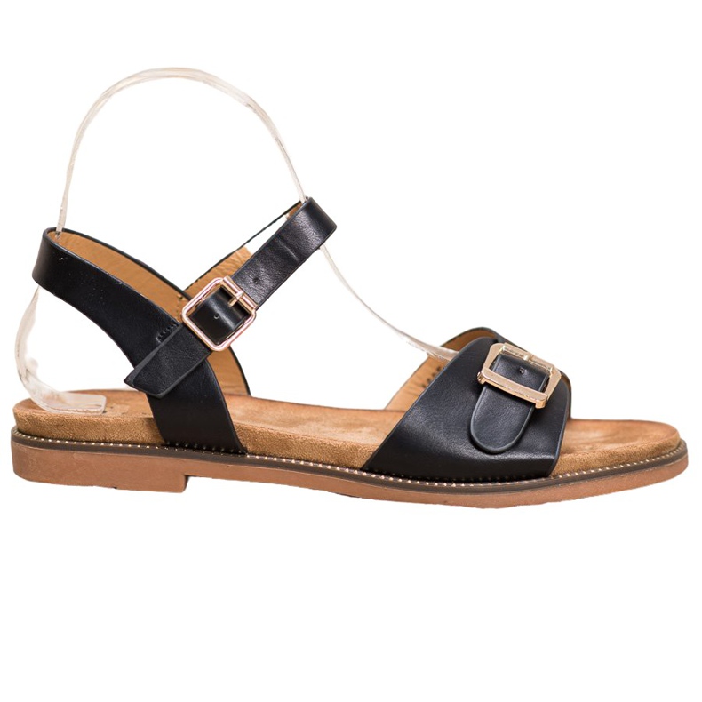 Small Swan Sandale negre cu cataramă negru