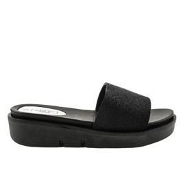 Papuci negri lucioși E3969 negru