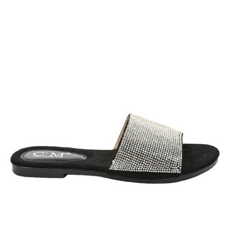 Papuci negri cu zirconii cubice 839-761 negru