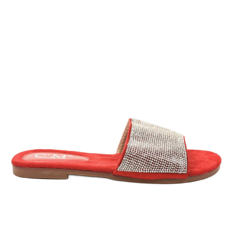 Papuci roșii cu zirconiu cubic 839-761 roșu gri Papuci roșii cu zirconiu cubic 839-761 roșu gri