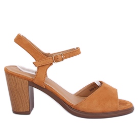 Sandale cu toc camel 660-6 Camel II Quality maro