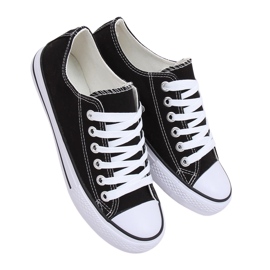 Adidași negri clasici pentru femei XL03 Negru (talpă albă) Adidași negri clasici pentru femei XL03 Negru (talpă albă)
