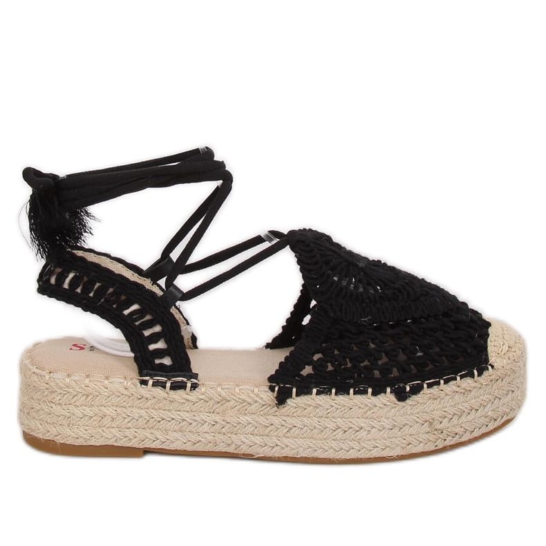 Espadrile deschise negre YQ233 Negre negru Espadrile deschise negre YQ233 Negre negru