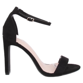 Sandale negre cu toc înalt NF-37P Negru