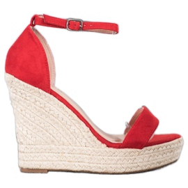 SHELOVET Sandale cu pene sexy roșu