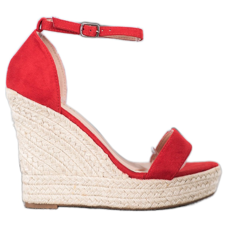 SHELOVET Sandale cu pene sexy roșu