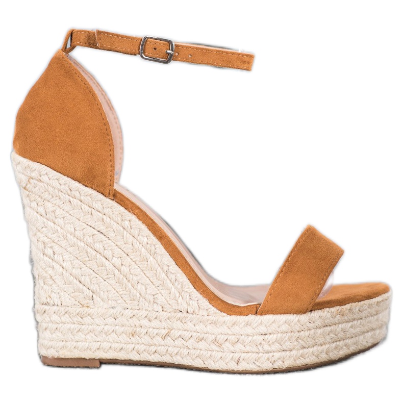 SHELOVET Sandale cu pene sexy maro