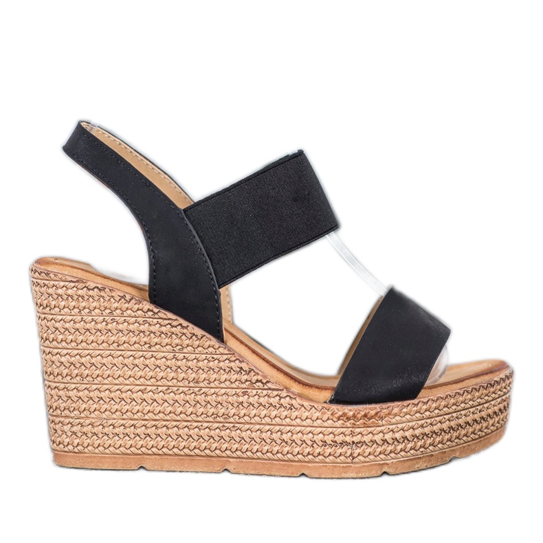 Sea Elves Sandale Slip-On Wedge negru
