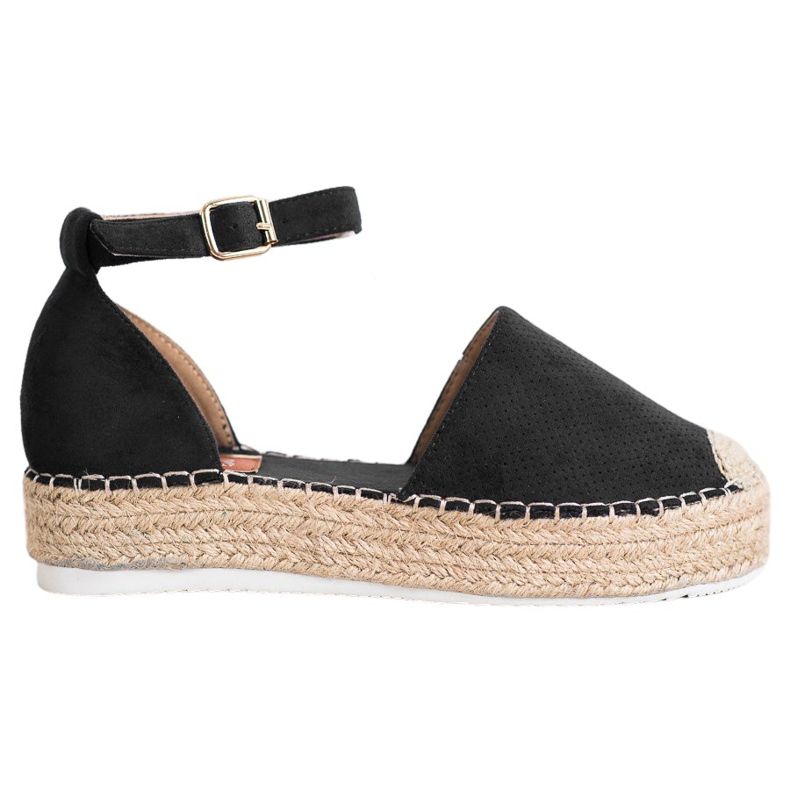 SHELOVET Espadrile deschise negru SHELOVET Espadrile deschise negru