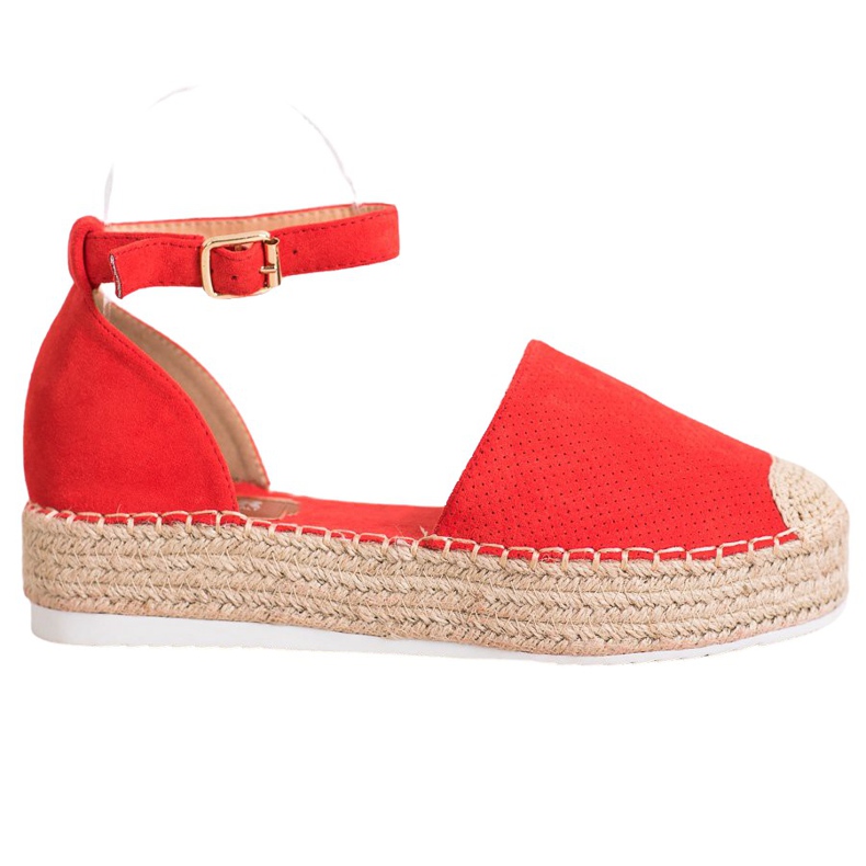 SHELOVET Espadrile deschise roșu SHELOVET Espadrile deschise roșu