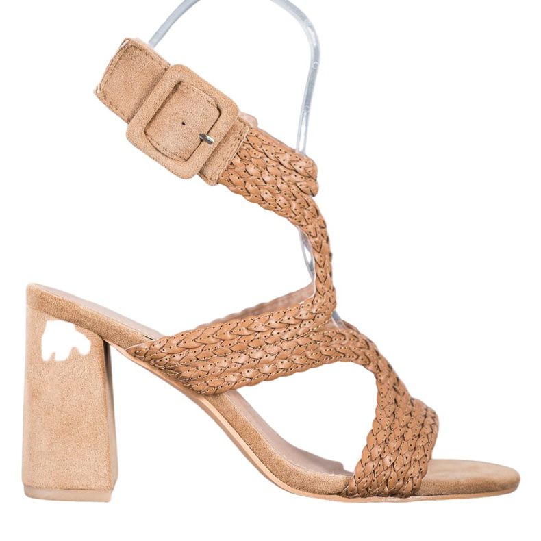 SHELOVET Sandale Împletite Pe O Bară maro