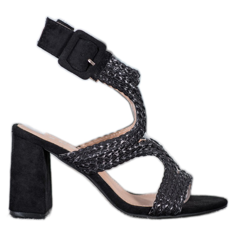 SHELOVET Sandale Împletite Pe O Bară negru
