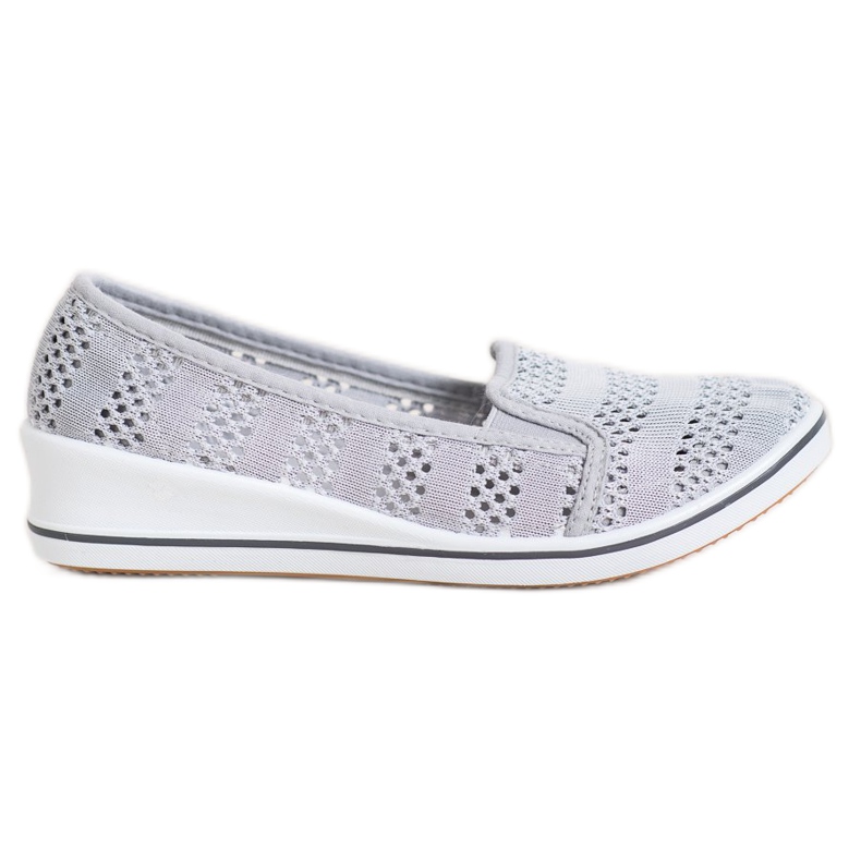 SHELOVET Balerine ajurate gri