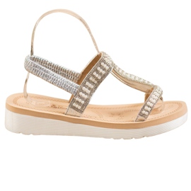 SHELOVET Sandale slip-on cu margele gri SHELOVET Sandale slip-on cu margele gri