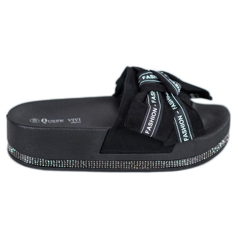 Queen Vivi Papuci de modă negri negru