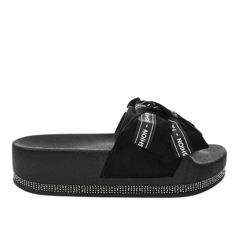 Papuci de moda casual negri 218-207 negru