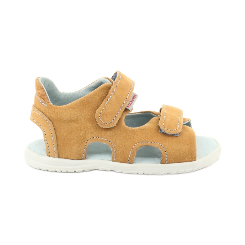 Sandale cu velcro Mazurek 314 camel multicolor galben