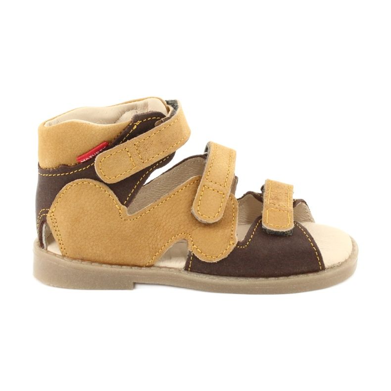 Sandale preventive din piele galbenă/bronz Mazurek 291