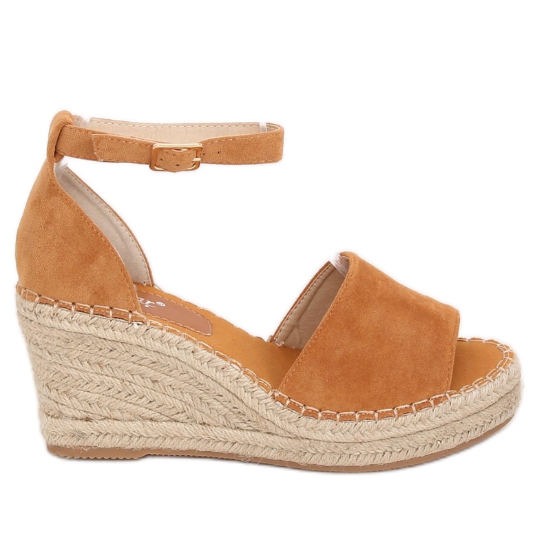Espadrile pe o cămilă cu pană TU147 Camel maro