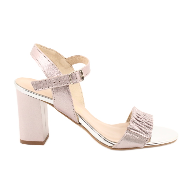 Sandale din piele pe postul Gamis 3949 roz gri