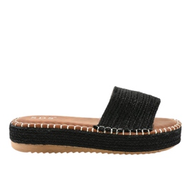 Papuci espadrile negre 7970-PL negru