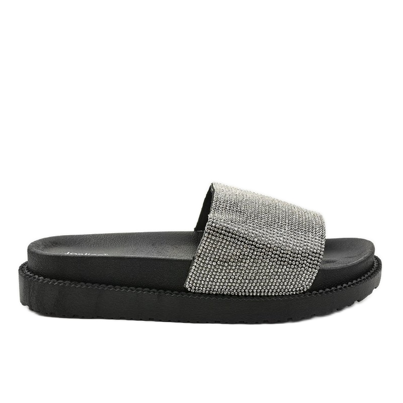 Papuci negri cu paiete SF-01 negru