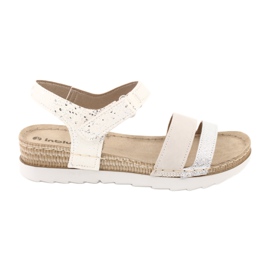 Sandale cu inserție de piele Inblu Argento OF019 alb gri Sandale cu inserție de piele Inblu Argento OF019 alb gri