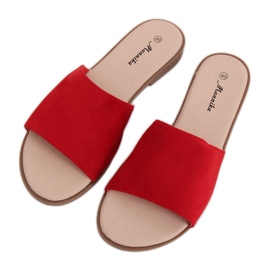 Papuci roșii pentru femei roșii WL1606 Roșu roşu