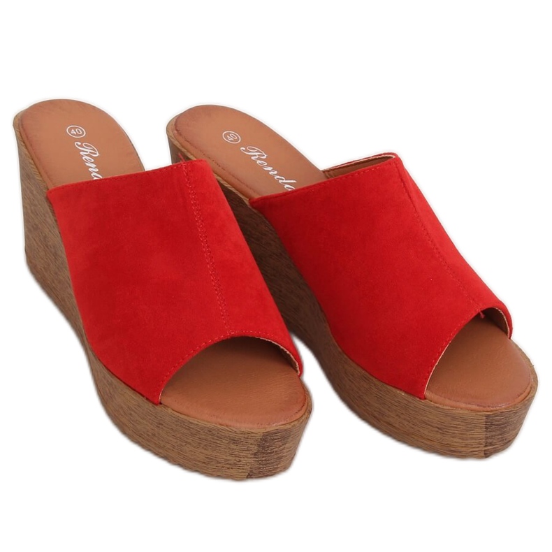 Papuci cu pană roșie roșu 10-236 Roșu