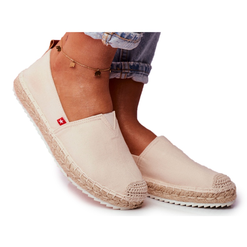 Espadrile pentru femei, talpă împletită Beige Big Star FF274A500 bej