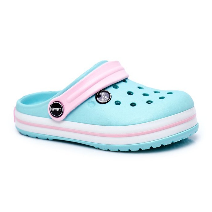 Papuci pentru un băiat, o fată, un copil, crocs de spumă roz verde