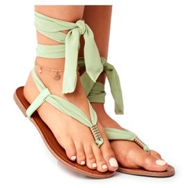 FS1 Sandale de damă Flip-flops Tied Green Derryl verde FS1 Sandale de damă Flip-flops Tied Green Derryl verde