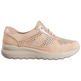 Comer Adidași ajurati pe Paltform maro galben Comer Adidași ajurati pe Paltform maro galben